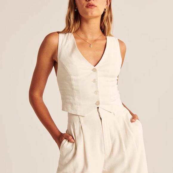 Abercrombie & Fitch Tops - Abercrombie and fitch Linen-Blend Vest Top